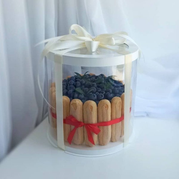 Тубус D200 H200 білий з картонною кришкою