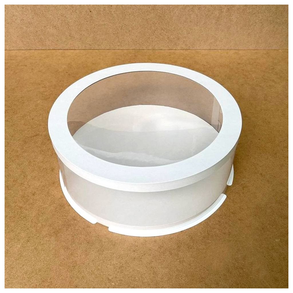 Тубус D300 H100 білий з прозорою кришкою