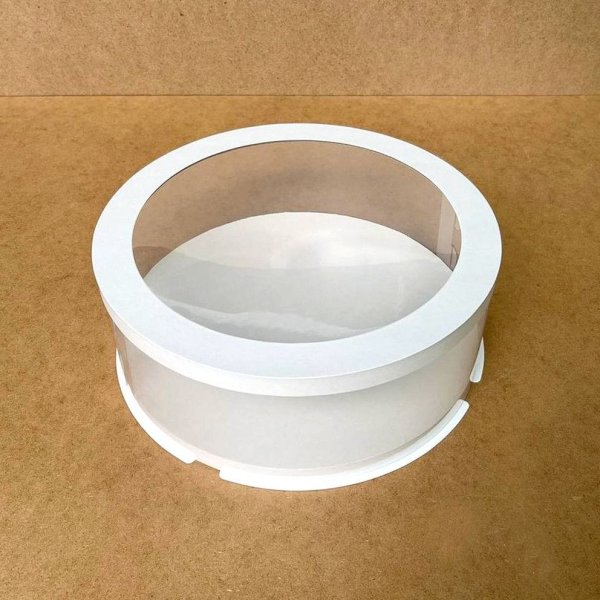 Тубус D300 H100 белый с прозрачной крышкой