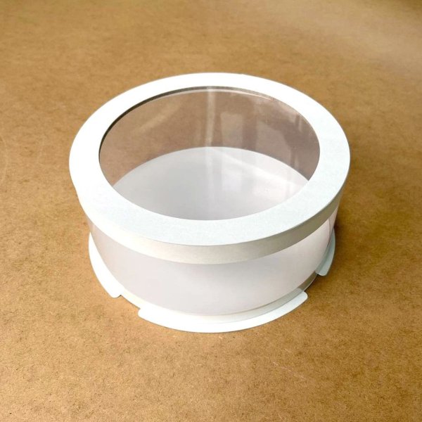 Тубус D200 H70 білий з прозорою кришкою