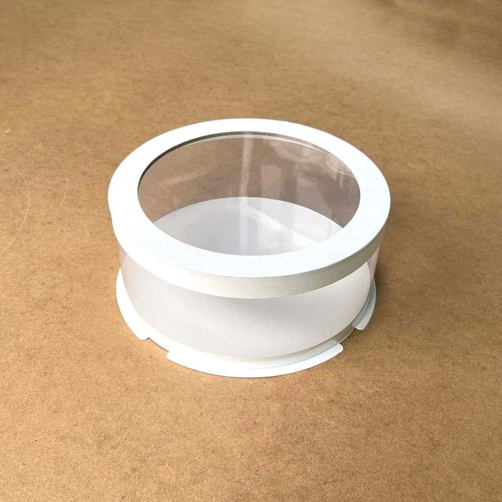 Тубус D200 H70 белый с прозрачной крышкой