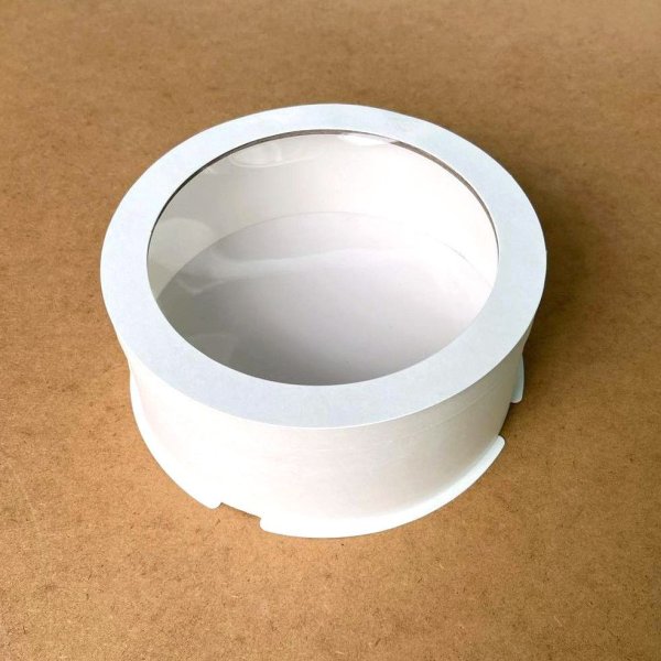 Тубус D200 H70 білий картон з прозорою кришкою