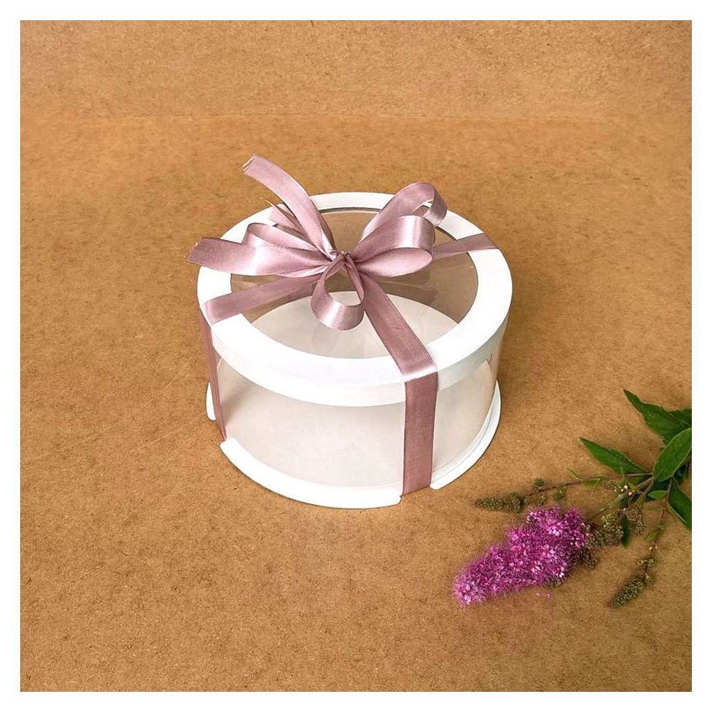 Тубус D200 H100 белый с прозрачной крышкой