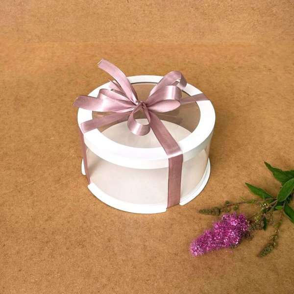 Тубус D200 H100 белый с прозрачной крышкой