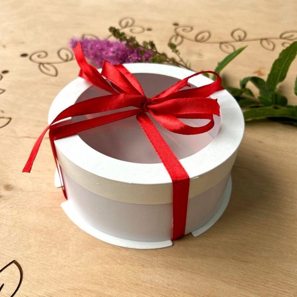 Тубус D120 H70 белый картон с прозрачной крышкой