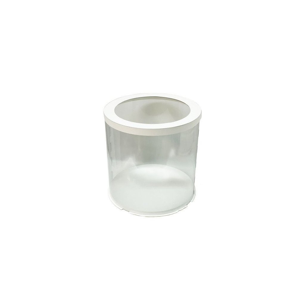 Тубус D250 H250 білий з прозорою кришкою