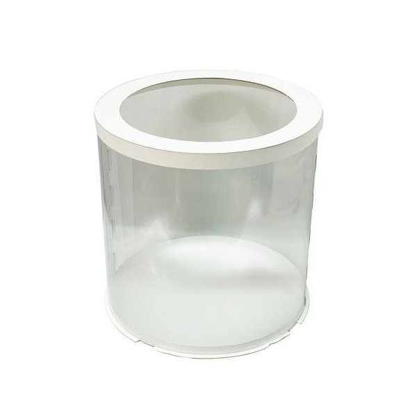 Тубус D250 H250 білий з прозорою кришкою