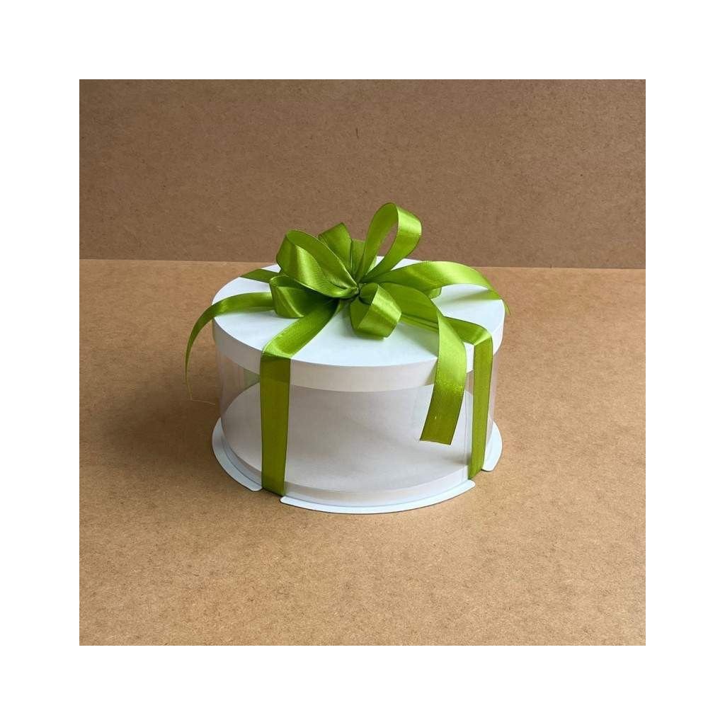 Коробка тубус для торта d200xh100 біла з картонною кришкою