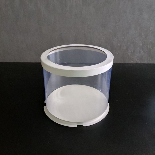 Тубус D250 H200 белый с прозрачной крышкой