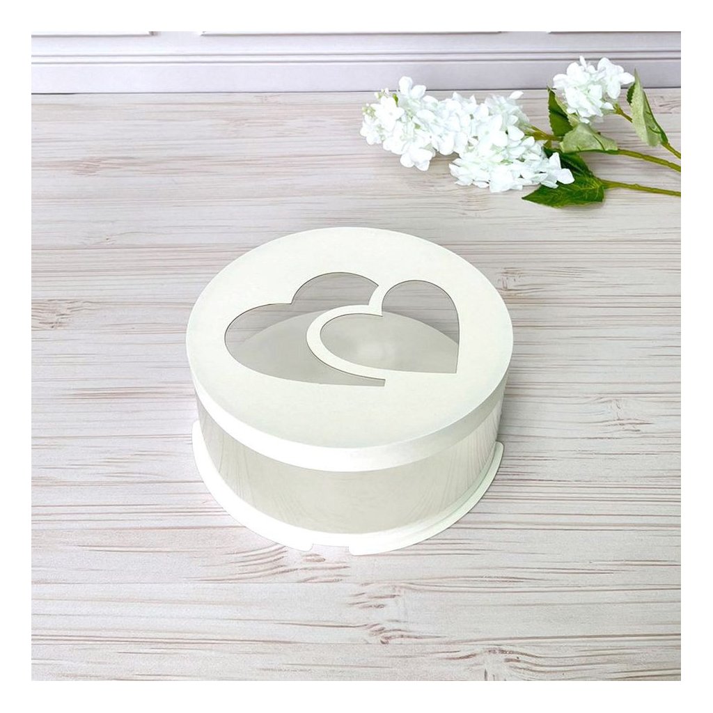 Тубус для зефіру d200 h100 біла кришка Серця