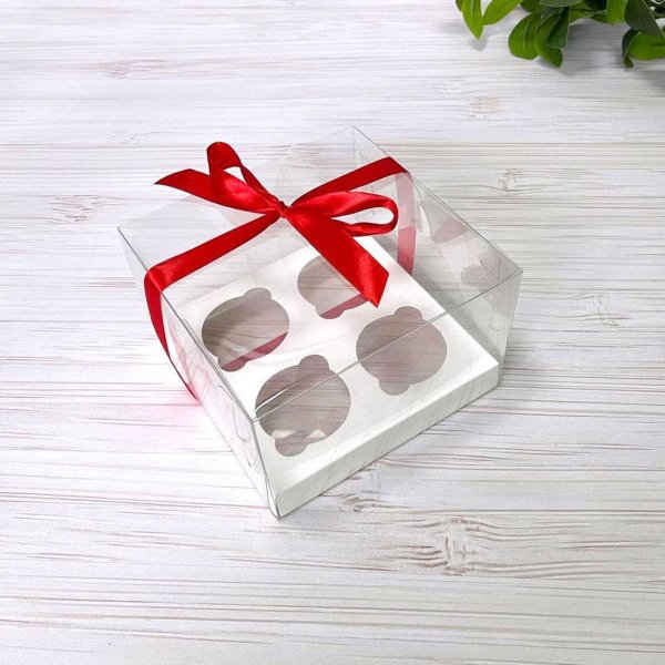 Коробка PET 175×175×110 з вкладкою на 4 комірки