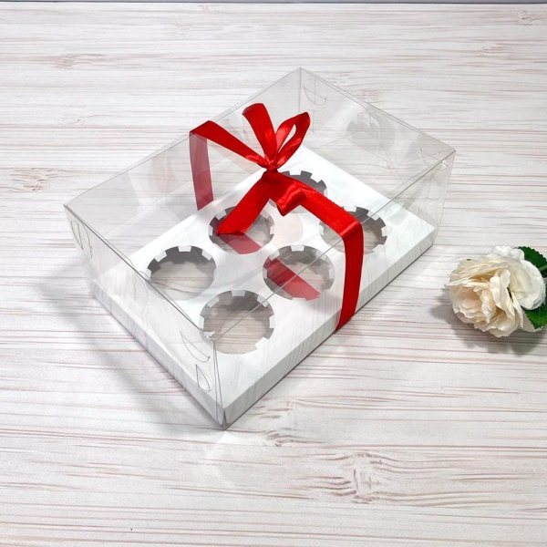 Коробка под 6 кексов 260х170х110 прозрачная ПЭТ