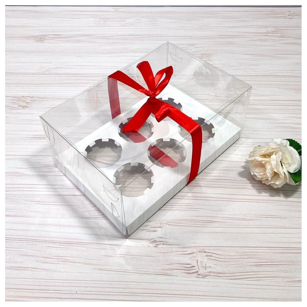 Коробка під 6 кексів 260х170х80 прозора ПЕТ