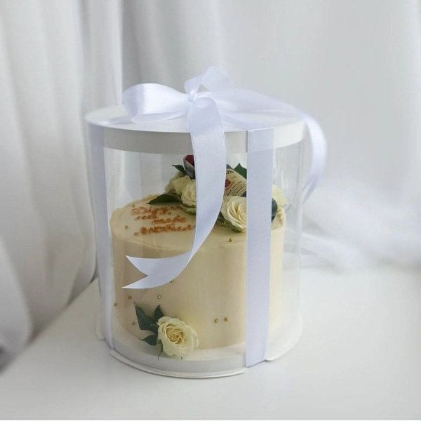 Тубус D200 H200 белый с картонной крышкой