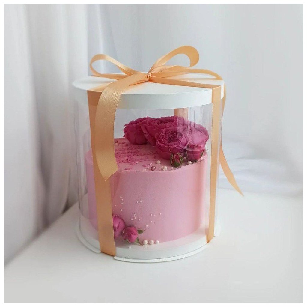 Тубус D250 H200 белый с картонной крышкой