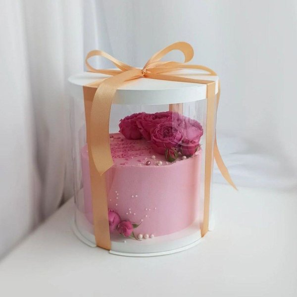 Тубус D250 H200 белый с картонной крышкой