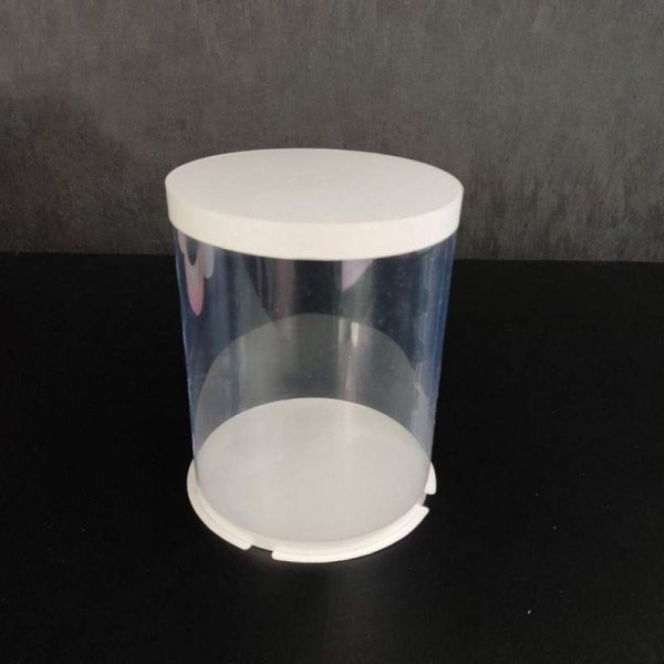 Тубус D300 H350 белый с картонной крышкой