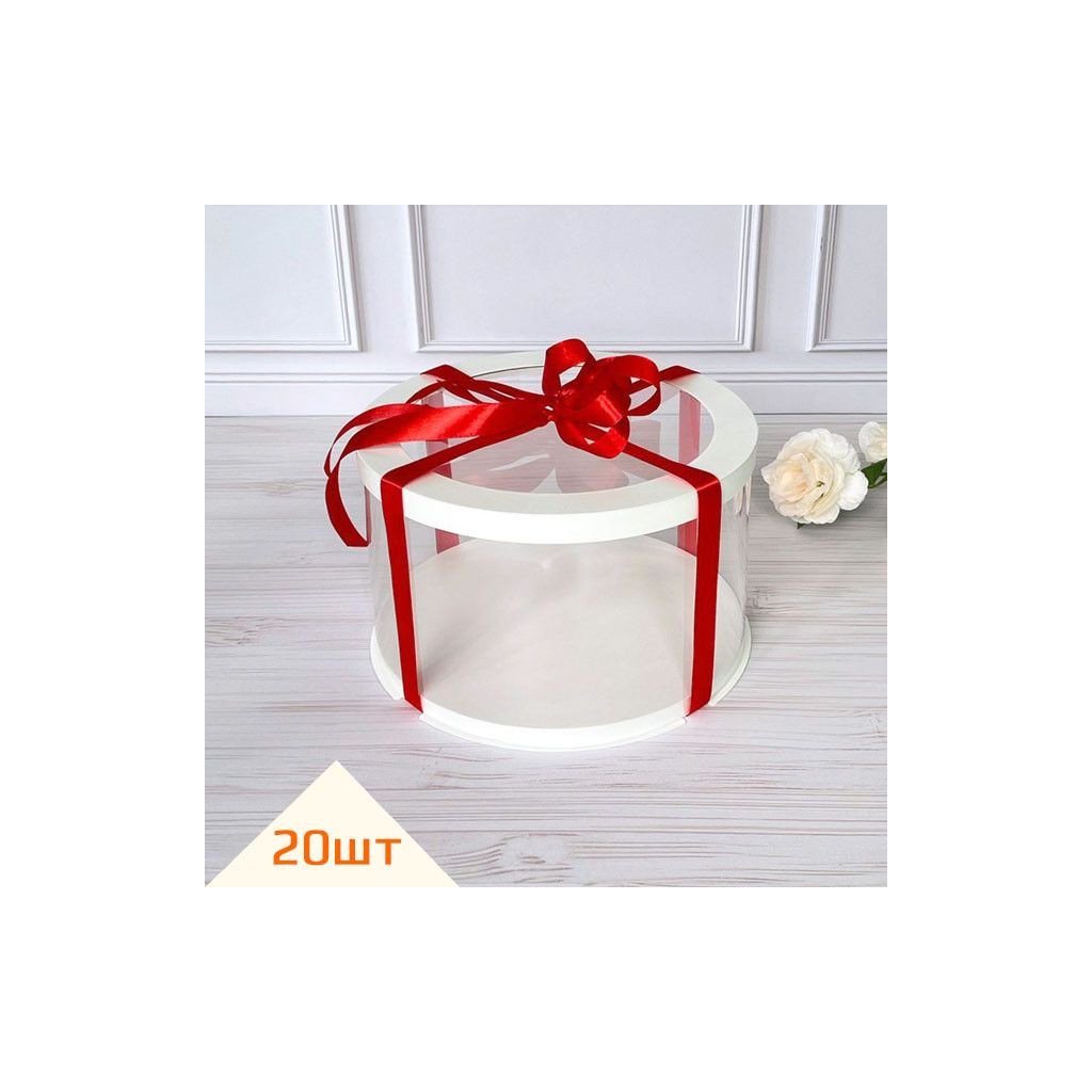 Набір тубусів D250 h100 білі з прозорою кришкою