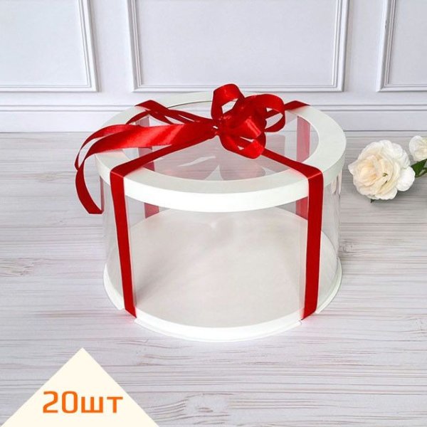 Набір тубусів D250 h100 білі з прозорою кришкою