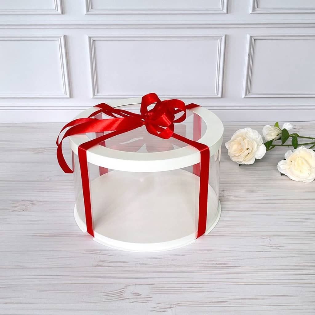 Тубус D250 H100 белый с прозрачной крышкой