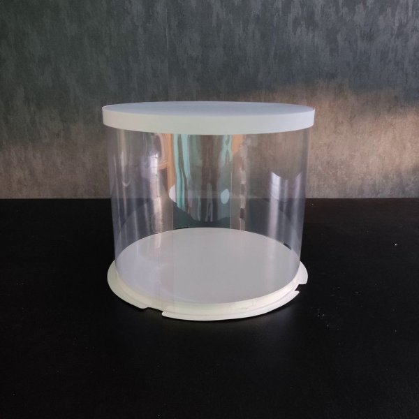 Тубус для торта d300 h250 білий з картонною кришкою