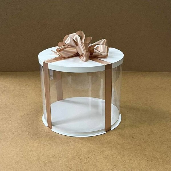 Тубус D200 H200 белый с картонной крышкой