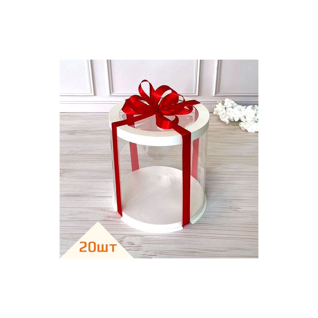 Набір тубусів d200 h300 білих із прозорою кришкою 20шт