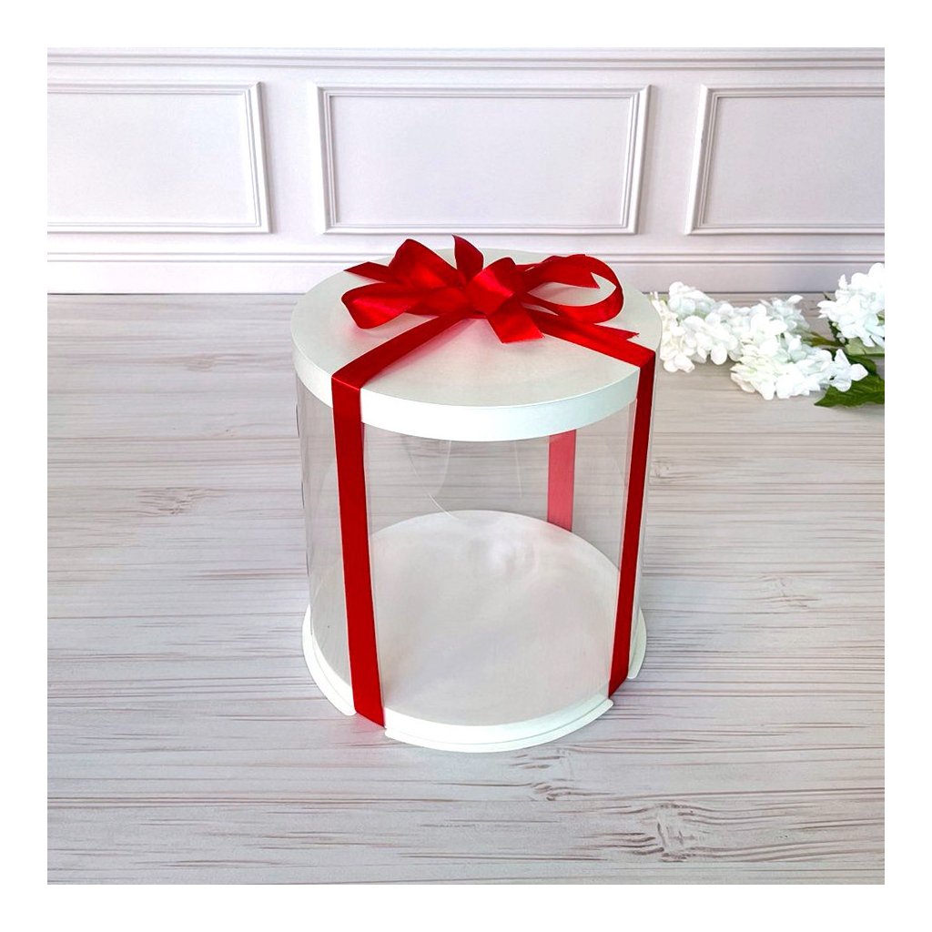 Тубус D200 H300 белый с картонной крышкой