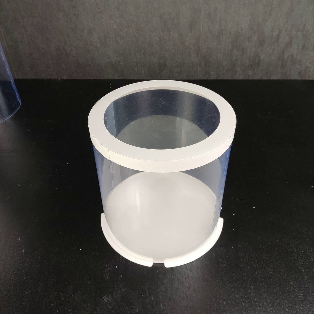 Тубус D300 H300 белый с прозрачной крышкой