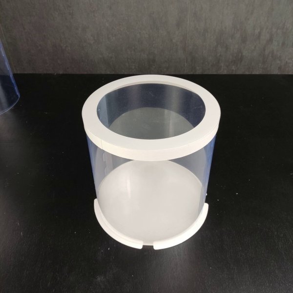 Тубус D300 H300 белый с прозрачной крышкой