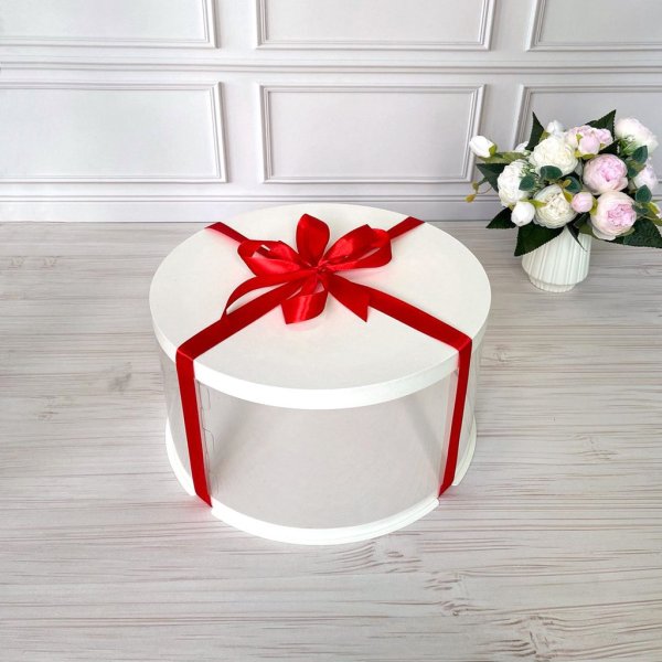 Тубус D300 H150 белый с картонной крышкой