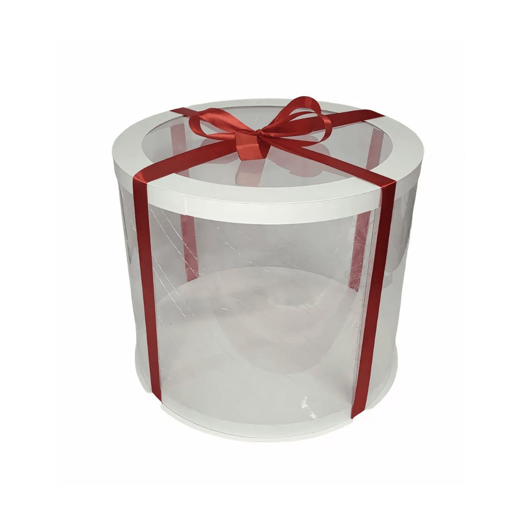 Тубус D300 H250 белый с прозрачной крышкой