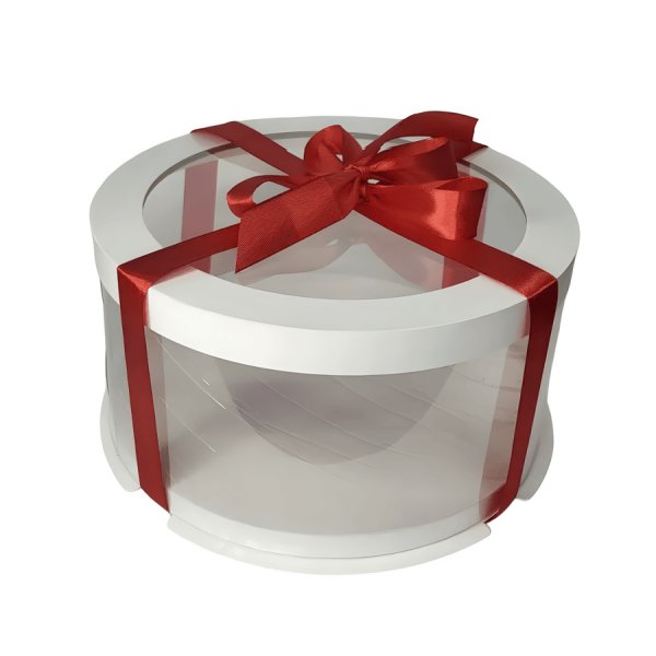 Тубус D200 H100 белый с прозрачной крышкой