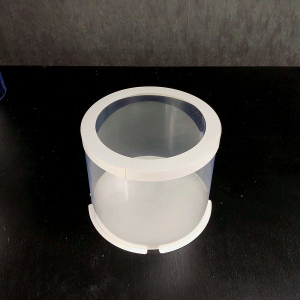 Тубус D300 H250 белый с прозрачной крышкой