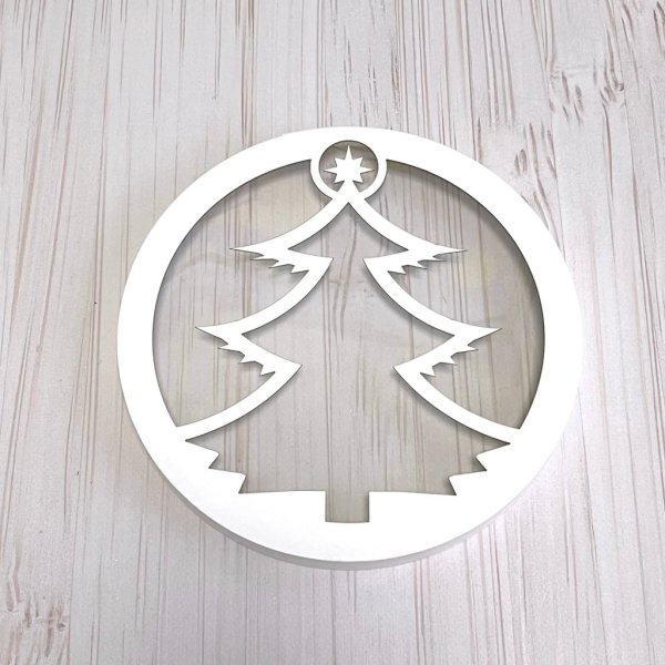 Тубус D200 H150 белый с крышкой Ёлочка