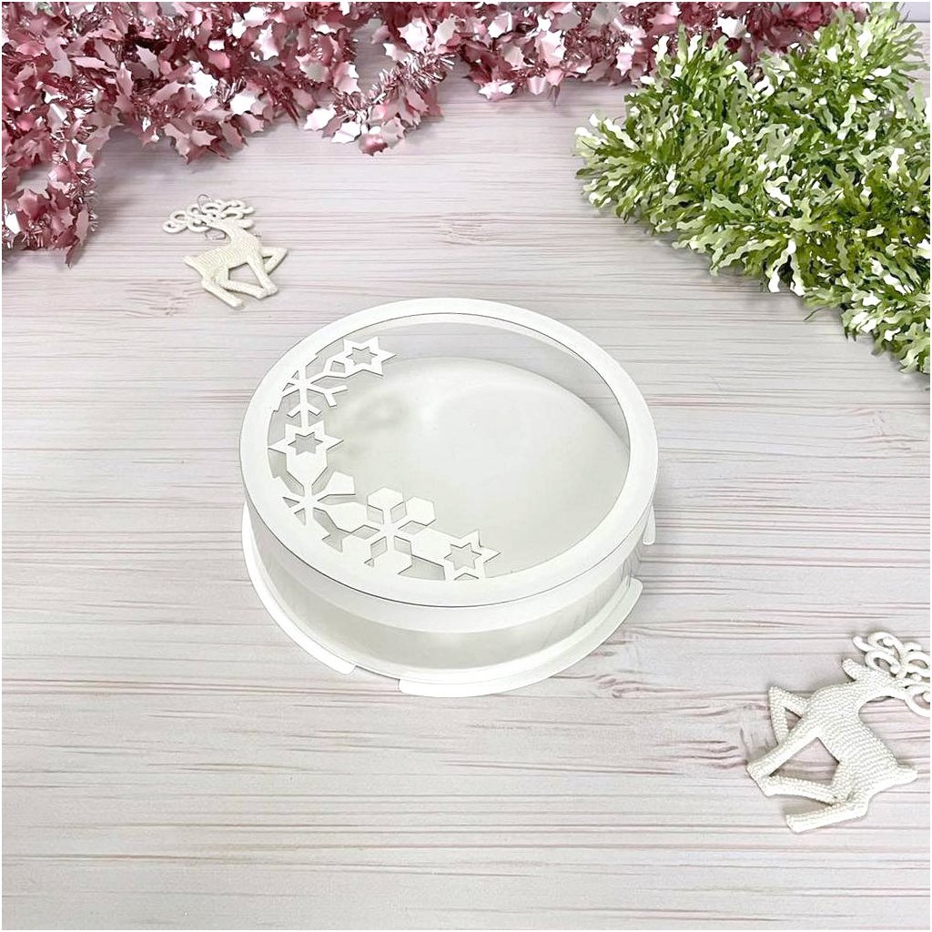 Тубус D250 H60 білий з кришкою Сніжинки