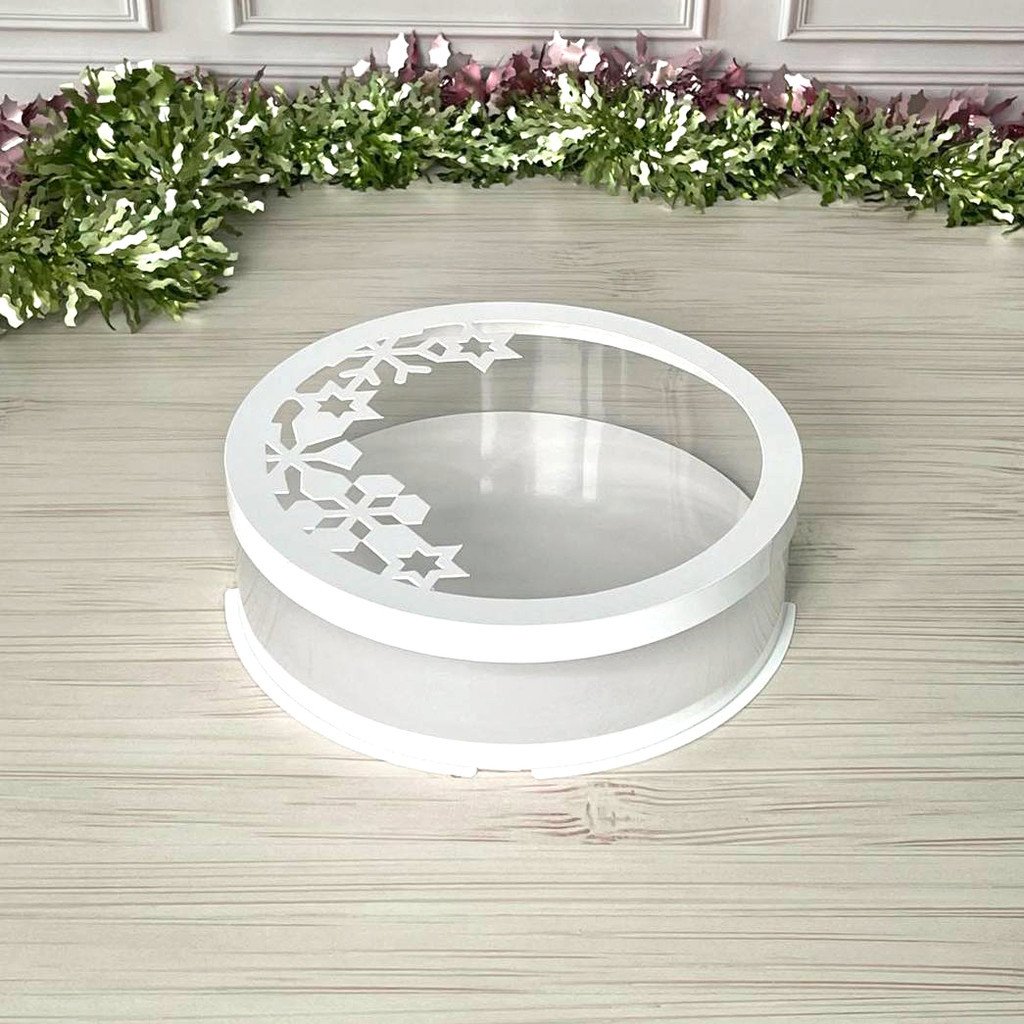 Тубус D250 H60 білий з кришкою Сніжинки