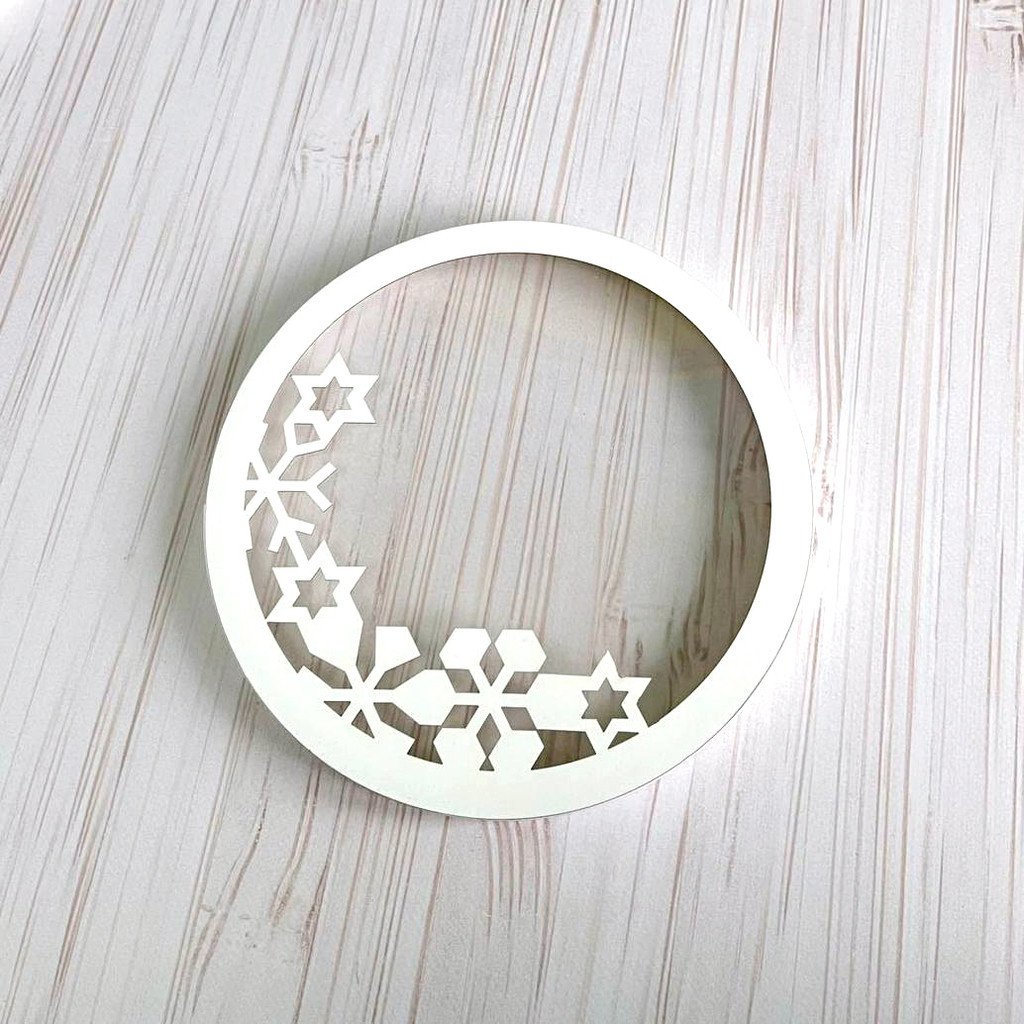 Тубус D250 H100 белый с прозрачной крышкой Снежинки