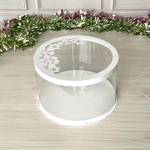 Тубус D250 H100 білий з кришкою Сніжинки