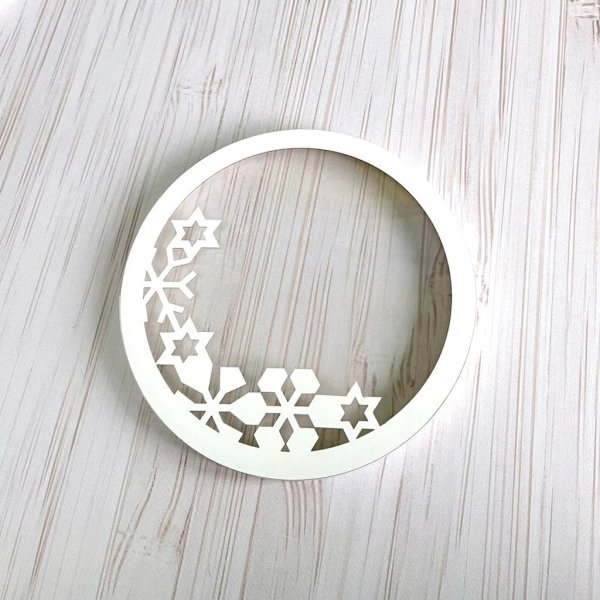 Тубус D250 H150 белый с крышкой Снежинки