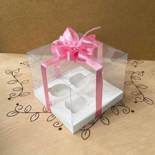 Коробка під 4 кекси 180х180х150 прозора