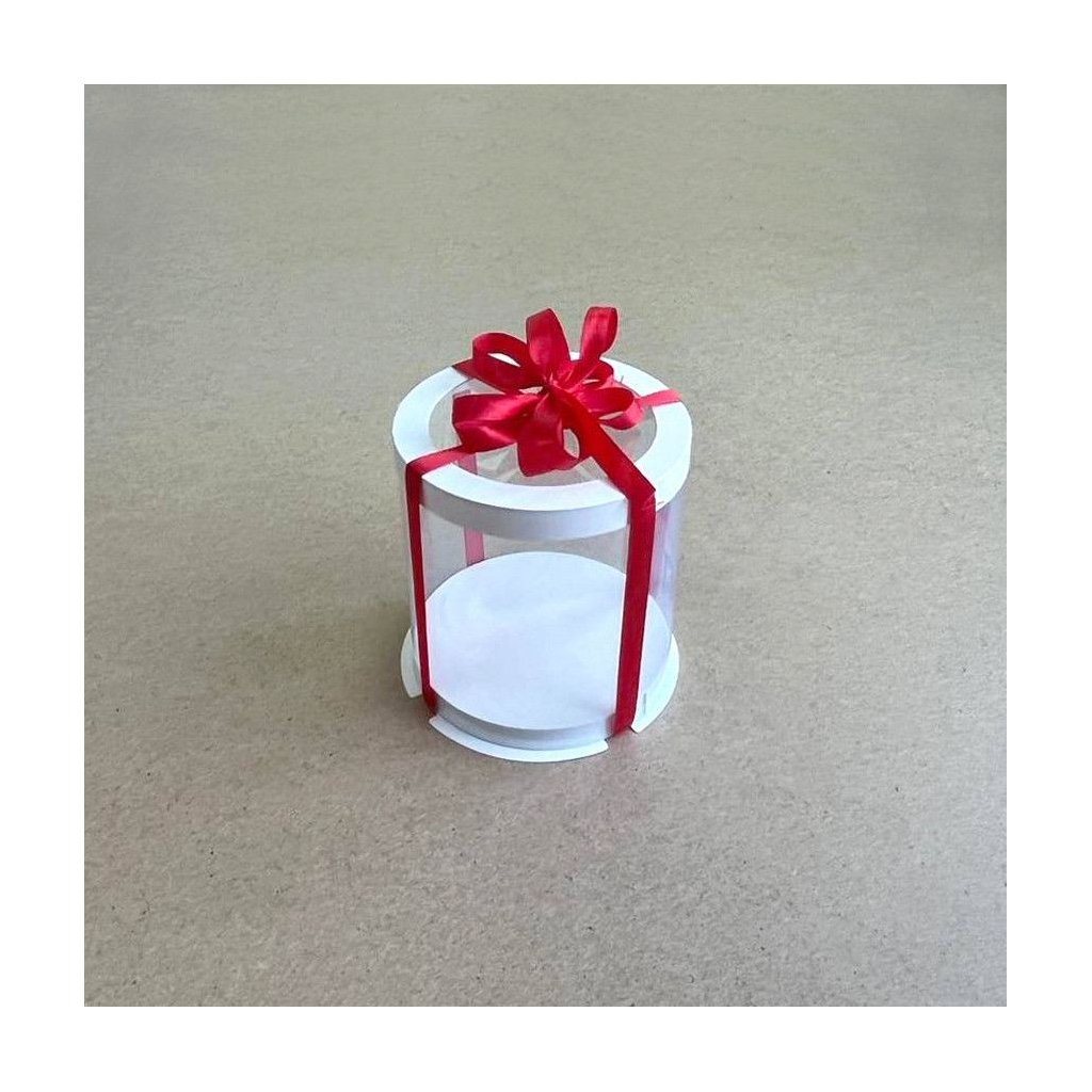 Тубус D120 H130 білий з прозорою кришкою