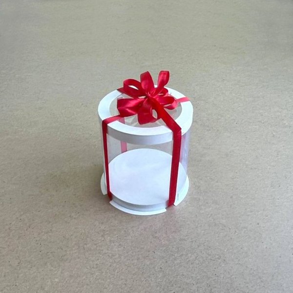 Тубус D120 H130 білий з прозорою кришкою