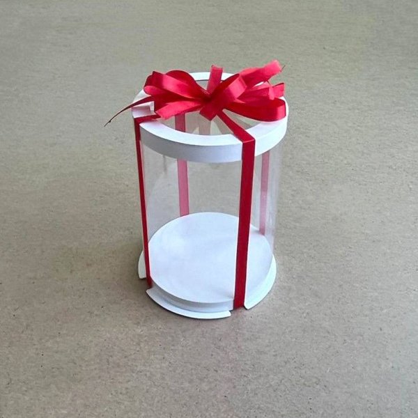 Тубус D120 H170 белый с прозрачной крышкой