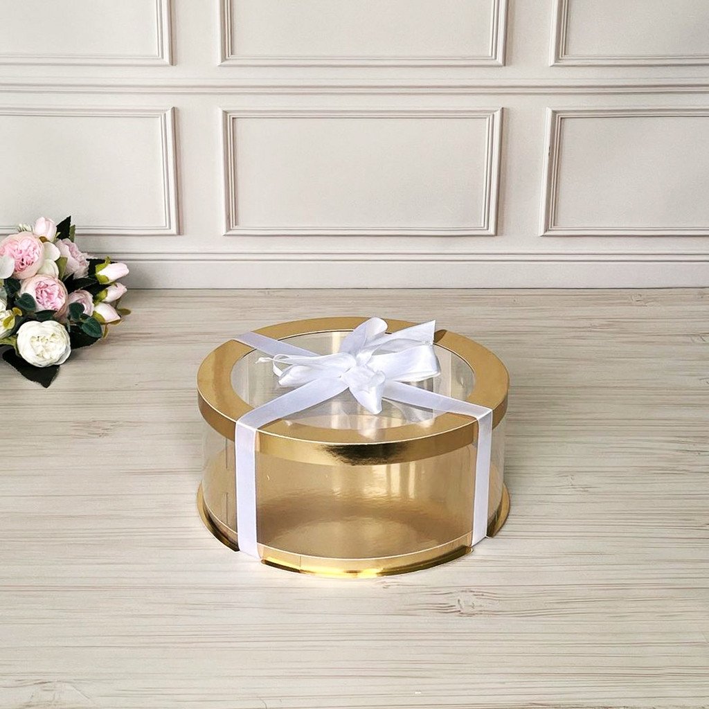 Тубус D250 H100 GOLD с прозрачной крышкой