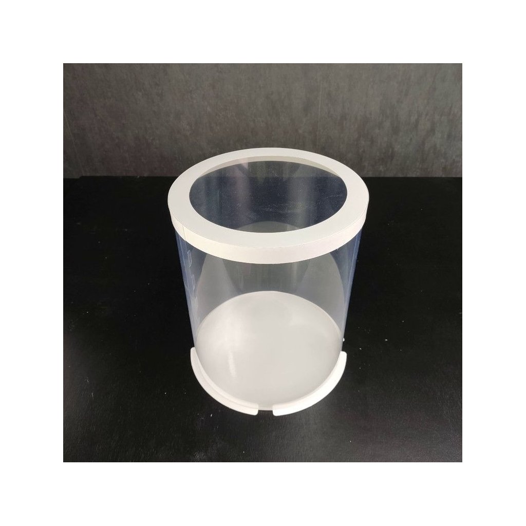 Тубус D300 H350 білий з прозорою кришкою