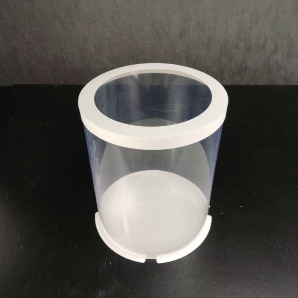 Тубус D300 H350 белый с прозрачной крышкой