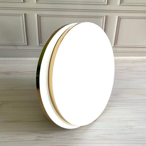 Підложка кругла D250 h12 біла торець золотий