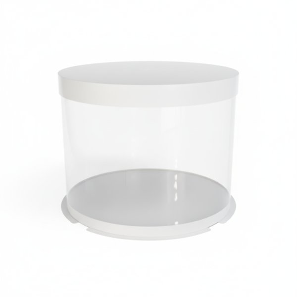 Тубус D300 H250 белый с картонной крышкой