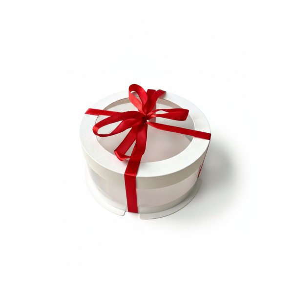 Тубус D120 H70 білий з прозорою кришкою